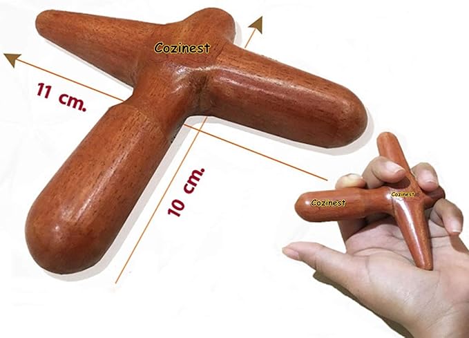 Reflexology Traditional Wooden Thai Massager Tools Full Body Foot Stick Hook Back Spa Face Gua Sha Therapy Trigger Point Massage Tool Relieve Shoulder Pain Wood (Set of Foot & Hand Therapy)