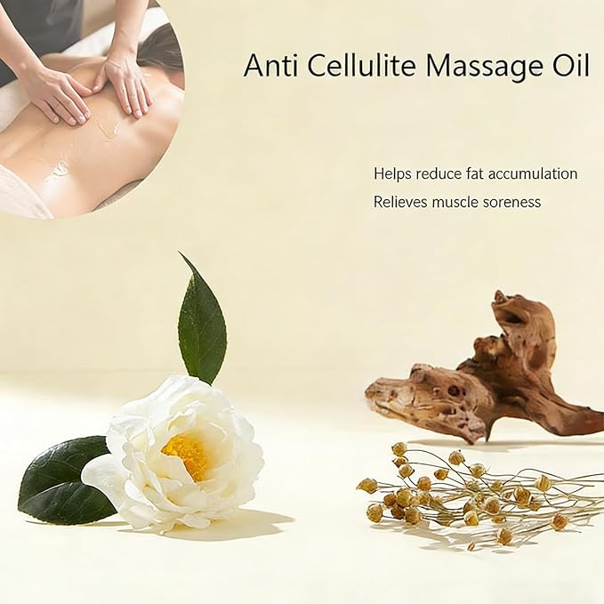ELovelle Anti-Cellulite Massage Oil, Firming Body Massage Oil with Collagen & Stem Cell,elps Smooth The Appearance of Cellulite & Improve Skin Texture (1pc)
