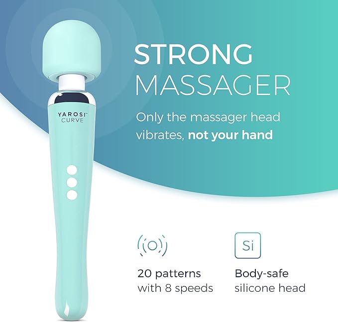 Yarosi Cordless Curve Therapeutic Device - 8 Powerful Speeds and 20 Patterns - for Muscle Aches and Sports Recovery - Rechargeable - Travel Friendly - Green