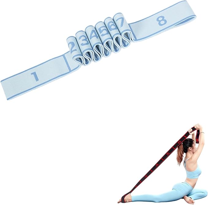 Fitness Resistance Band for Stretching and Yoga, Number Stretch Resistance Band with Clear Markings, 8/10-Section Elastic Training Bands for Yoga, Stretching, Pilates, Fitness