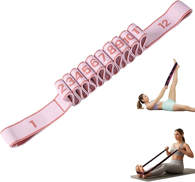 Fitness Resistance Band for Stretching and Yoga - 8/10/12 Section Fitness Resistance Band, Elastic Training Belt for Yoga, Latin, Pilates