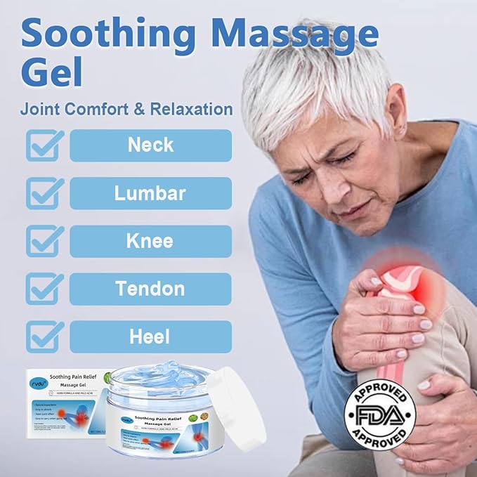 RVDU Soothing Massage Gel – Cooling Blue Gel with Natural Extracts, Fast Absorbing Formula for Back, Shoulder, Knee & Muscle Comfort, Non-Greasy (2PCS)