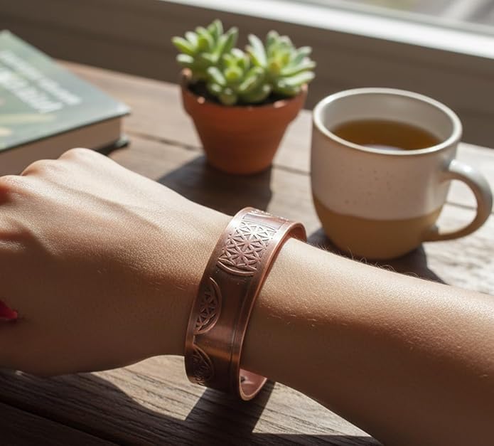 Touchstone copper bracelets | gift for men women |adjustable 100% pure solid real magnetic jewelry | handmade bracelet set combo | rope braided tibetan bangles.