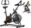 Exercise Bike with Exclusive Heart Rate Sensor and APP Sync, Stationary Bikes for Home with Continuously Variable Resistance, Compact Indoor Cycling Bike with Tablet Mount