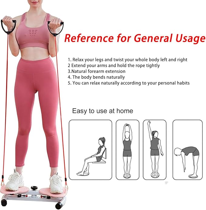 Waist Twisting Disc，ab Twister Machine，Massage Waist Twisting Board with Pull Rope，Waist Twisting Fitness Tool Standing，for Waist Twister Disk for Women Belly Fat