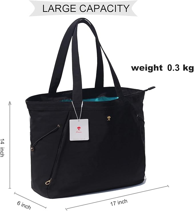 ESVAN Yoga Tote Bag for Women Shoulder Bags Drawstring for Office Workout Travel Carryall Pilates Gym and Beach
