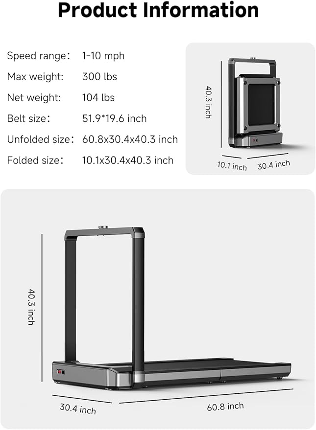 WALKINGPAD X Series Folding Treadmills for Home, Smart Vertical Fold, LED Display, No Assembly