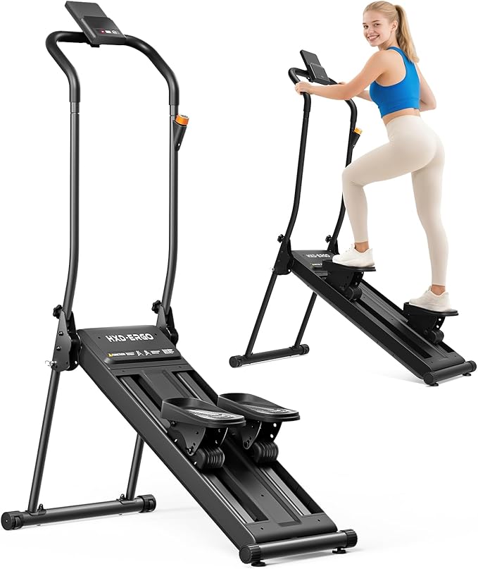 HXD-ERGO Stair Stepper, Upgrade 6-Level Resistance Stair Master with Adjustable Handlebar, Folding Stair Climber Workout Machine
