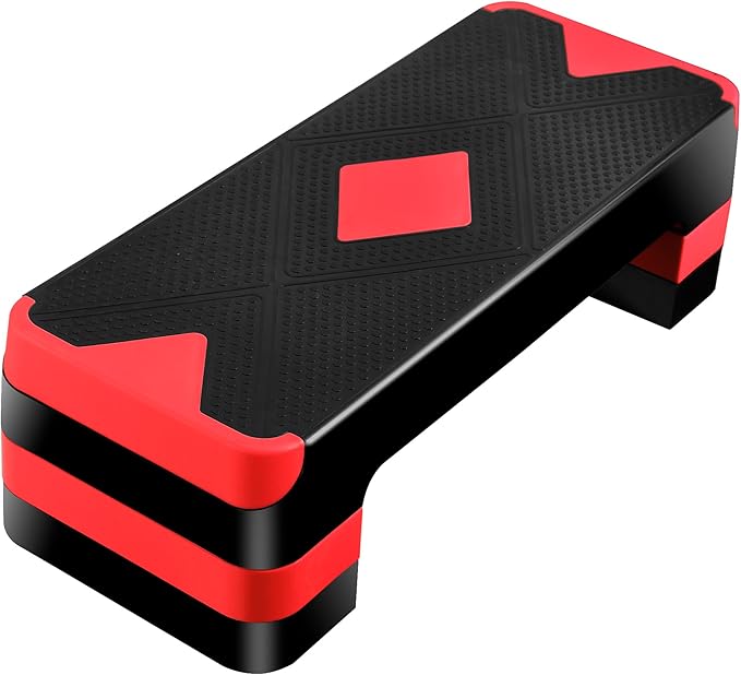 ZENY 26.5 inch Aerobic Step Platform with 4 Step Risers, Height Adjustable Exercise Stepper for Home Gym Workouts, 400 lbs Capacity