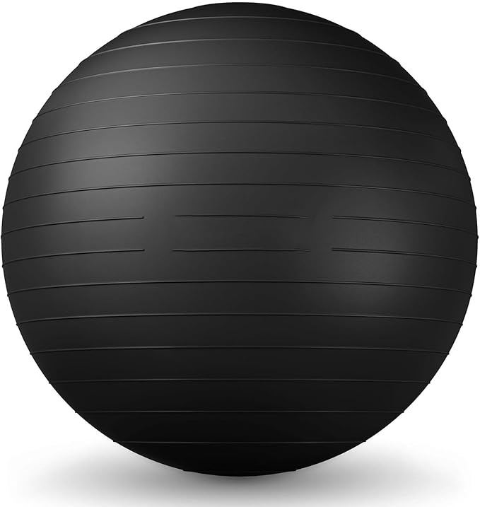 26 Inch Exercise Ball, Yoga Ball for Workout, Balance Stability, Fitness Ball for Office, Home, Gym, Balance Balls with Quick Pump
