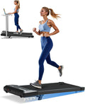 DeerRun Under Desk Walking Pad Treadmill with 6% Manual Incline, 0.6-3.8 MPH Walking Speed, 2.5 HP, 300 lb Capacity, App & Remote Control, for Home Office & Small Spaces