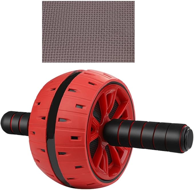 Ab Roller Wheel with Knee Pad Red Abdominal Muscle Trainer Wheel for Core Strength Exercise Suitable for Home Gym and Workout