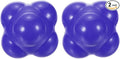 2 Pack Bounce Reaction Balls - Coordination Training Ball, Wear-Resistant Silicone, Apply to Tennis/Softball/Badminton Training (57 x 57mm, Blue)