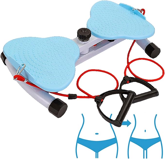 Waist Twisting Machine Shaping Adjustable Waist Sculpture Twister With Handles, ab Twister Board, Exercise Massage Foot Sole For Home Fitness Gym EquipmentBlue,12x53x33cm