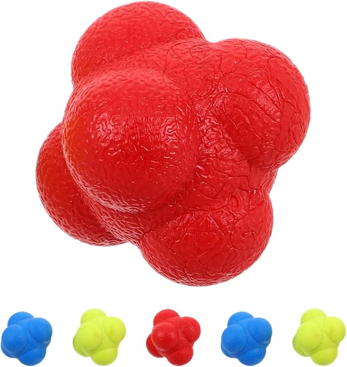 Happyyami 6Pcs Hexagonal Reaction Balls Set, 5.5Cm Sturdy Speed Training Balls for Hand Eye Coordination, Reflex Enhancement for Sports, Goalkeeper and Field Hockey Training, and Adults