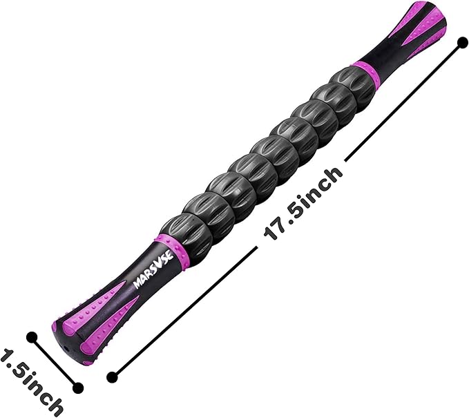 Muscle Roller Stick - Massage Tool for Athletes, Soothing Cramps, Relieving Muscle Soreness, Physical Therapy, Body Recovery (Violet)