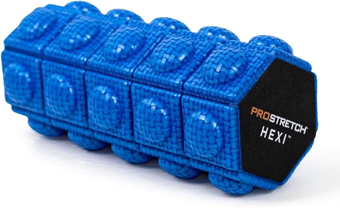 ProStretch Hexi Mini Travel Textured Foam Roller for Deep Tissue Muscle Massage and Myofascial Trigger Point Release