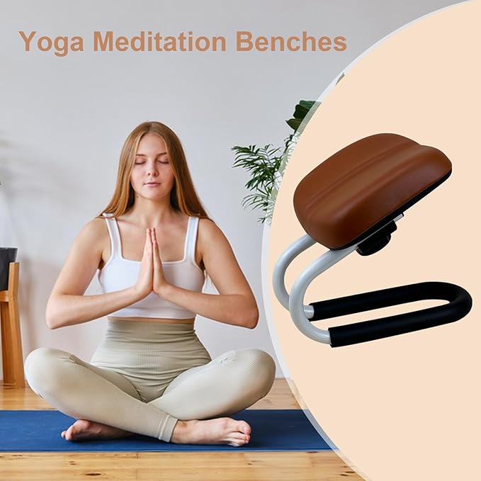 Meditation Seat- Prayer Kneeler Bench | Ergonomic Metal Kneeling Chair For Hip Support | Metal Kneeling C hair Enhances Comfort,Ergonomic Meditation Bench | Portable Prayer C hair For Home Yoga Studio