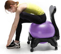 Yoga Ball Chair,Yoga Ball，Exercise Ball, Yoga Ball Chair Ergonomic Exercise Ball Chair Purple Yoga Ball Chair with Wheels Ball & Foot Pump Sitting Balls for Teenagers Adults