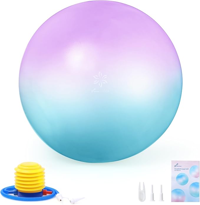 Sportneer Extra Thick Exercise Ball - 25.6''Yoga Ball with Quick Pump - Anti-Burst and Slip Resistant Fitness Ball Chair for Pregnancy and Physical Therapy