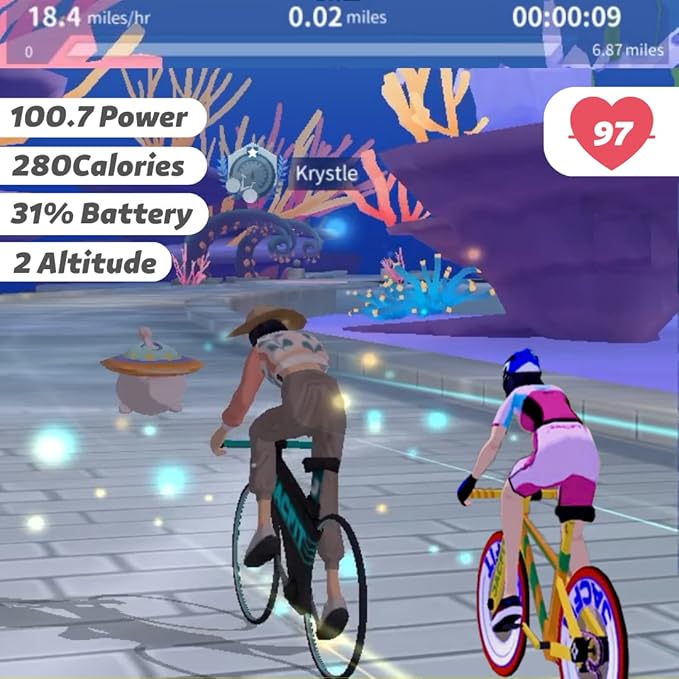 Jacfit Jbike Exercise Bike Sensor, Life Time Free App, Multiplayer Online Indoor Cycling Workout.