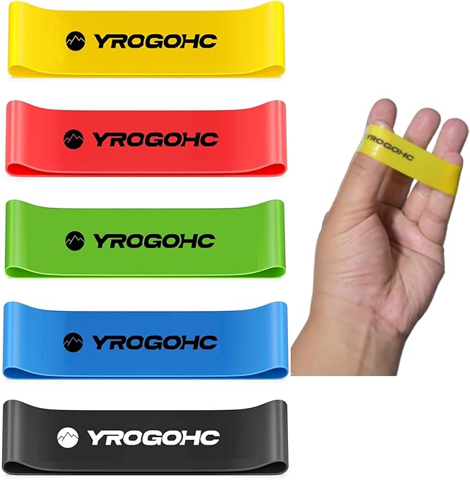 YROGOHC hand band Exercise hand grippers, hand finger strengthener exerciser resistance bands forearm ,hand grip trainer，Strength Training Grip Strengtheners,5pcs for Extensor, Forearm, Hand, and Finger Rehabilitation