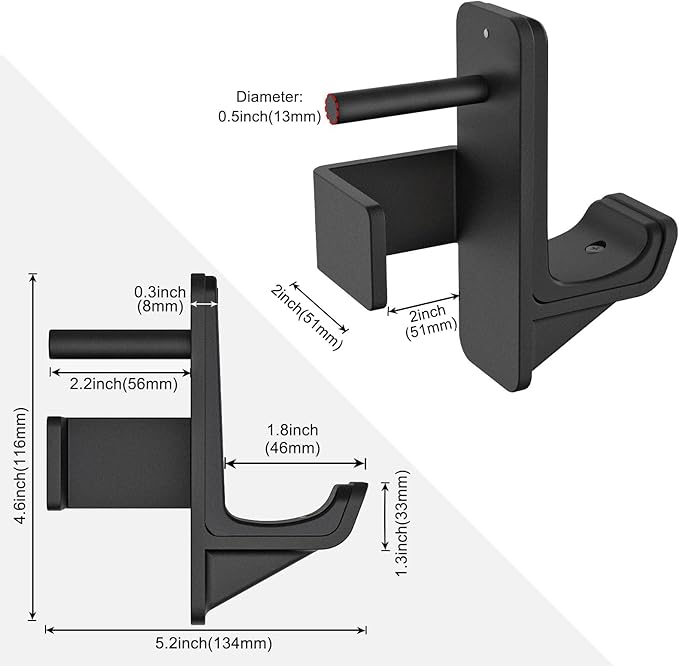 Kipika J-Hooks for 2'x2'and 3'x3' Power Rack - Bottom Reinforced Steel Hooks with Rubber Pad - Set of 2