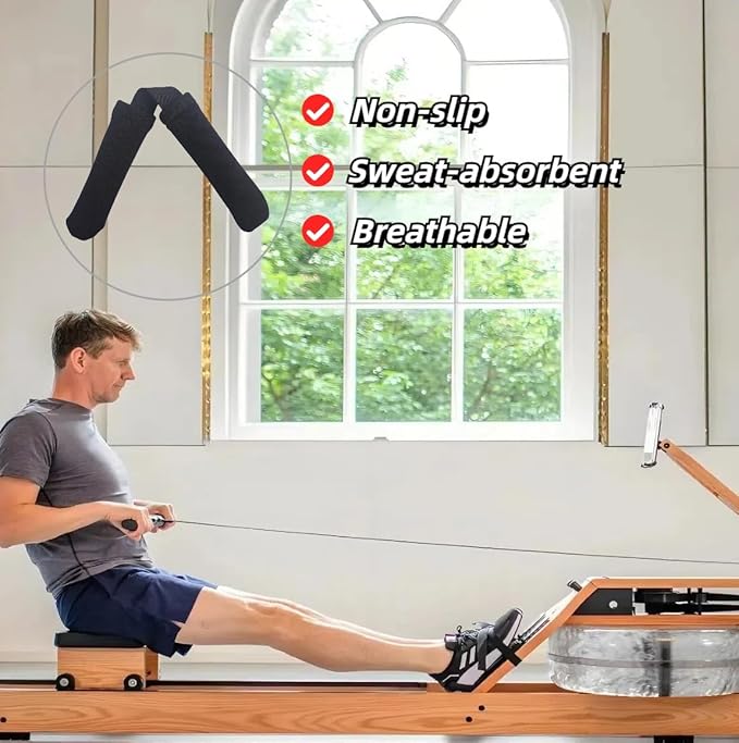 2Pcs Thickened Rowing Machine Handles Cover, Fits Most Rowing Machine, Non-Slip & Breathable Handle Cover（Black）
