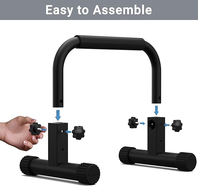 READAEER Adjustable Push Up Bar, High Strength Non-Slip Parallettes Bars & Dip Bars With Foam Handles,Heavy-Duty Calisthenics Parallel Bars for L-Sit, Dips, Home Gym Strength Training Workout