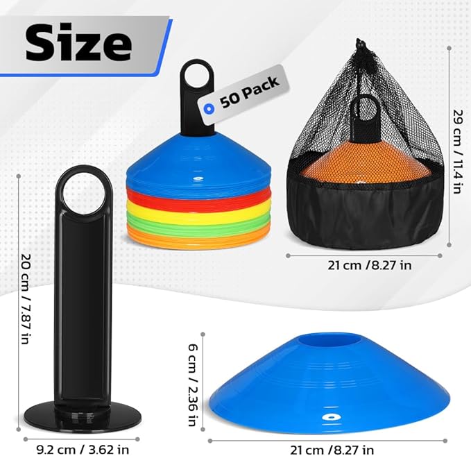 GHB Agility Ladder 1 Pack and Disc Cones 50 Pack 2 Carrying Bag