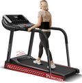 UMAY Fitness Rehab Treadmill with Extended Handrails & Belt for Safety & Balance, 0.1 Increment for Start & Stop, Pulse Sensors, Auto-Folding Home Recovery Treadmill, 300 LBS Capacity