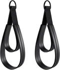 2Pcs Pilates Double Loop Straps for Reformer,Nonslip Comfortable Grip for Ankle Arms Improve Flexibility Strength Dexterity, Black Rings