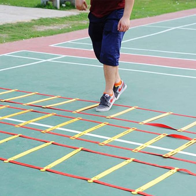 Fitness Agility Ladder Training Equipment, Improve Coordination, Speed, Develop Explosive Power, Strength and Better Footwork,6/8/10/12/14 Rung Agility Ladder + Carry Bag
