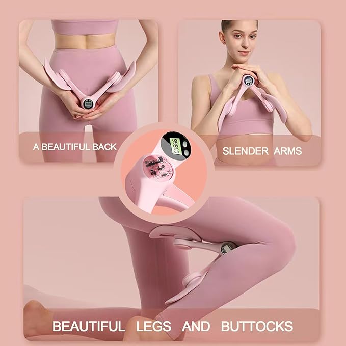 360° Thigh Master & Pelvic Floor Exerciser for Women - Leg Toner with Adjustable Resistance, Home Workout Equipment (Pink)
