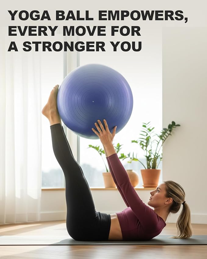 Trideer Exercise Ball Yoga Ball,Office Seating & Balance Ball Chair, Stability Ball for Pilates, Physical Therapy,Core Training & Balance Improvement & Stretching