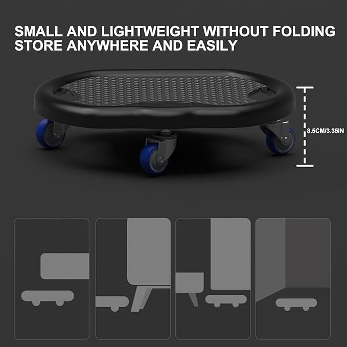 Ab Roller Board – PVC Stainless Steel 32x27x9cm | Abdominal Core Strength Trainer | Silent Exercise Plate For Home Gym Fitness Weight Loss And Daily Workout Use