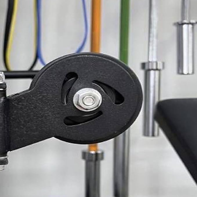 Gym Pulley Fixed Pulley Wheel Accessory Squat Rack Mount Attachment for Strength Training Sport Workout 16mm Thread Diameter