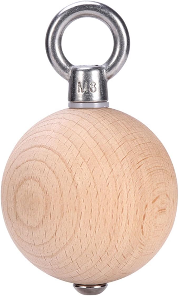 Professional Wood Pull Up Handle Hand Grip with Strap Power Balls Strengths Training Attachments Climbing Ball Grip Ball Arm Muscles Barbells