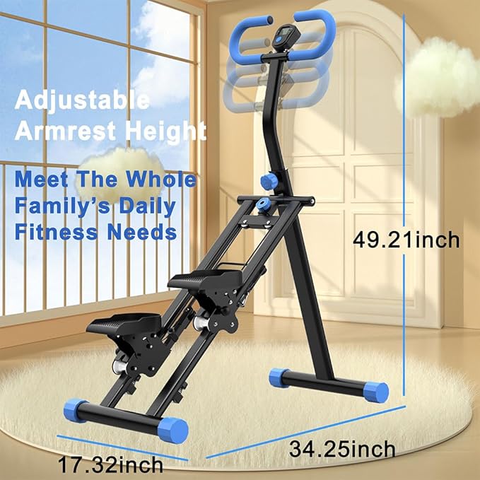 Folding Stair Stepper for Home, Vertical Climber Exercise Machine with Adjustable Handlebars & Monitor, Compact Full Body Cardio Climber for Apartment, 265 lbs Capacity