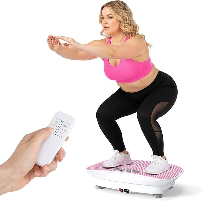 GYMAX Vibration Plate Exercise Machine, Vibration Plate with 10-Level Intensity, LED Display & Remote Control, Body Vibrating Plates Stand Shaking Platform Fat Burning Machine