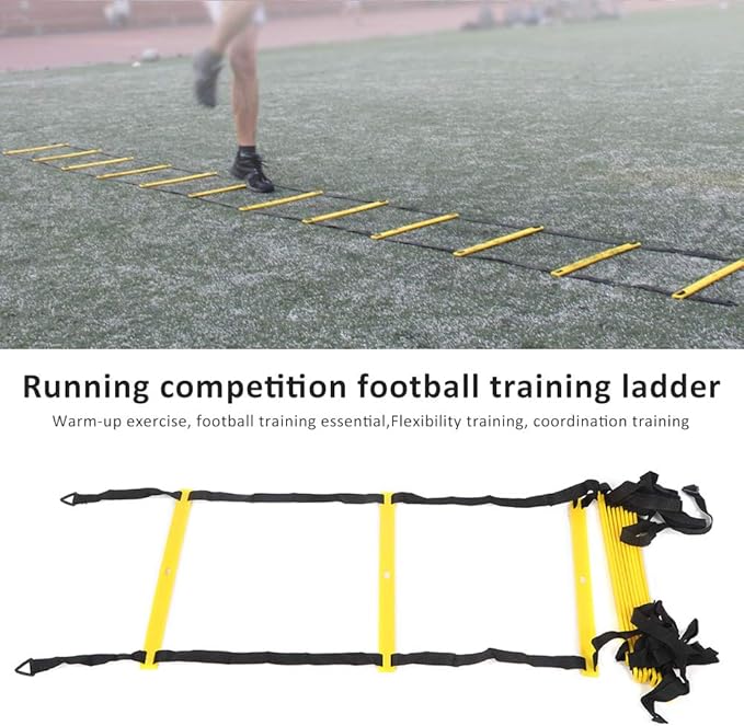 Agility Ladder Speed Training Equipment, 12 Rung 16.4ft Soccer Training Equipment, Football Accessories for Running Competition, Football Training, Warm up and Speed Reinforcement