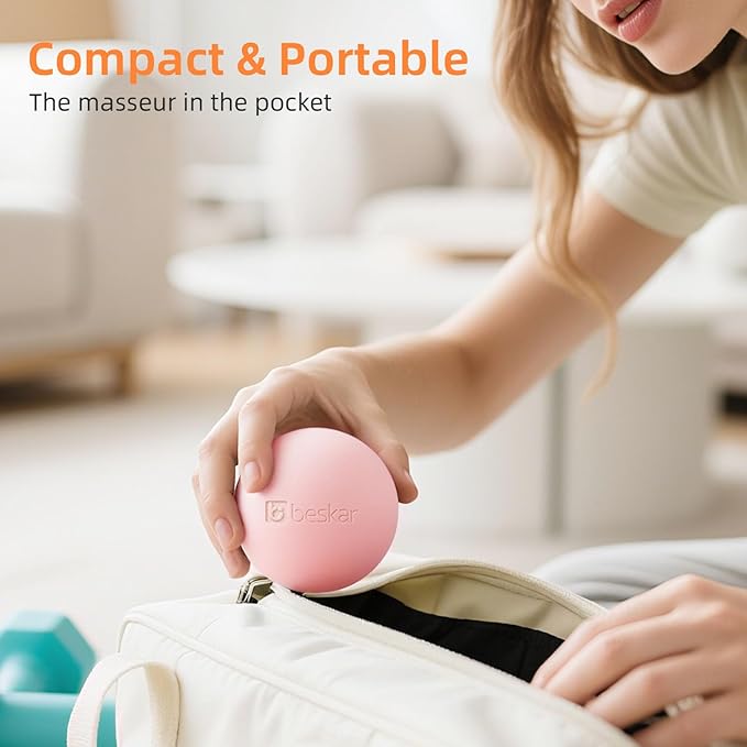 Massage Lacrosse Balls for Myofascial Release, Trigger Point Therapy and Yoga Therapy, Foot Massage Ball to Relieve Plantar Fasciitis Pink