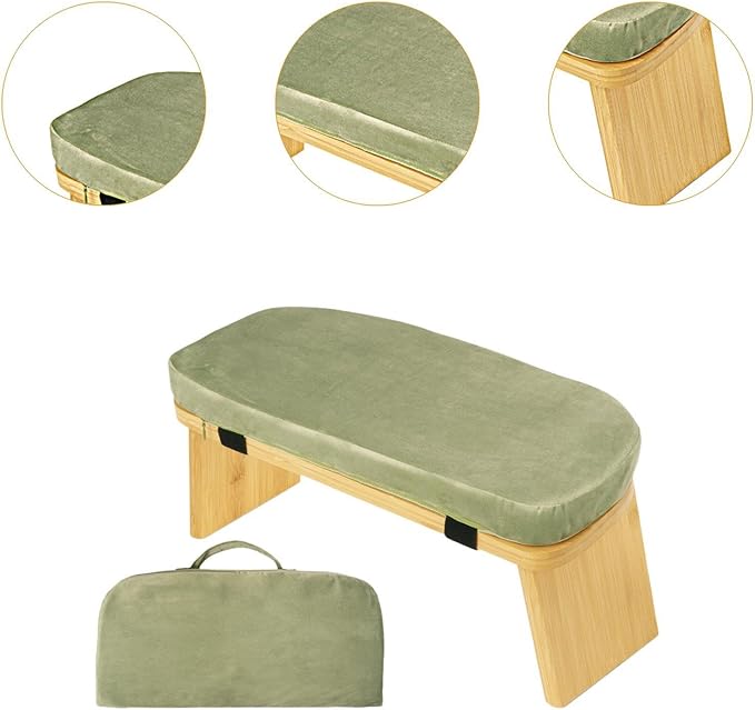 Meditation Bench with Cushion Ergonomic Non Slip Modern Support Kneeling Stool Soft for Indoor Outdoor Leisure Tea Ceremony