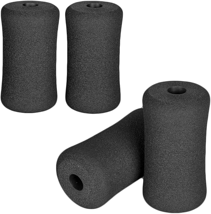 Foam Foot Pads Rollers Two Pair for Home Gym Exercise Machines Equipments Replacements with 1 Inch(2.5cm) Rod (Foam 5.71" X 2.95" Od X 0.87" Id)
