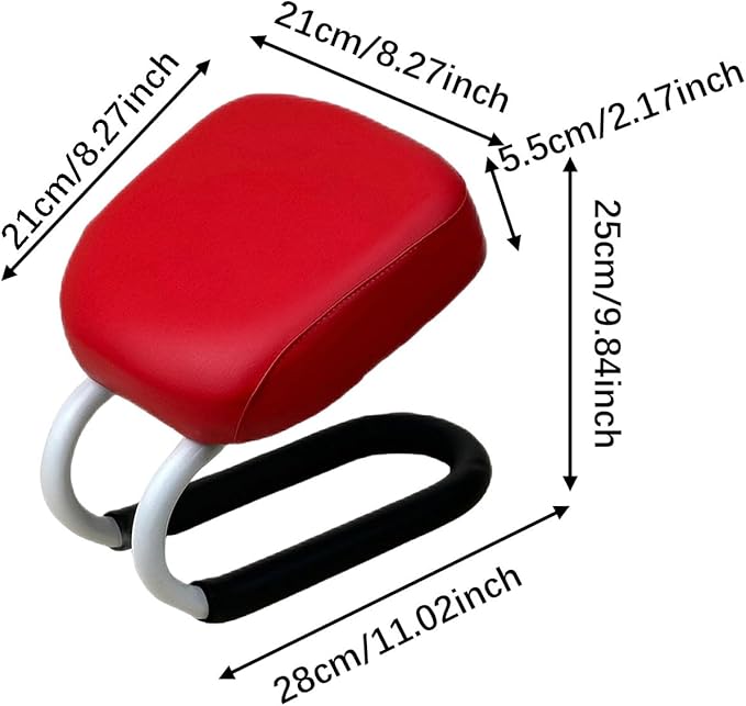 Colaxi Meditation Stool for Adults, Meditation Bench Kneeling Stool, Ergonomic Portable Chair with Anti Slip Cover, Adjustable Prayer Bench Seat for Home Studio Praying Yoga, Style A Red