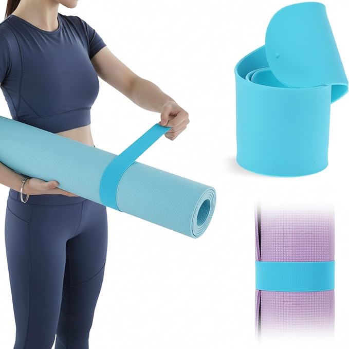 Yoga Mat Strap, One Snap Yoga Mat Slap Band for Keep Mats Tightly Rolled, Elastic One Snap Straps Band