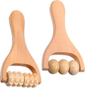 2Pcs Wooden Massage Roller Handheld Muscle Roller Stick Manual Massage Tools for Relaxes Thigh, Leg, Hands Full Body Muscle Men Women