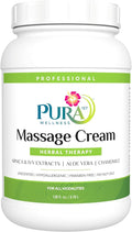Herbal Therapy 1 Gallon Massage Cream, Aloe Vera, Professional, Massage Therapy, Deep Tissue, Unscented, Hypoallergenic, Natural Ingredients, Skin Hydrating, Moisturizing, Muscle Relief
