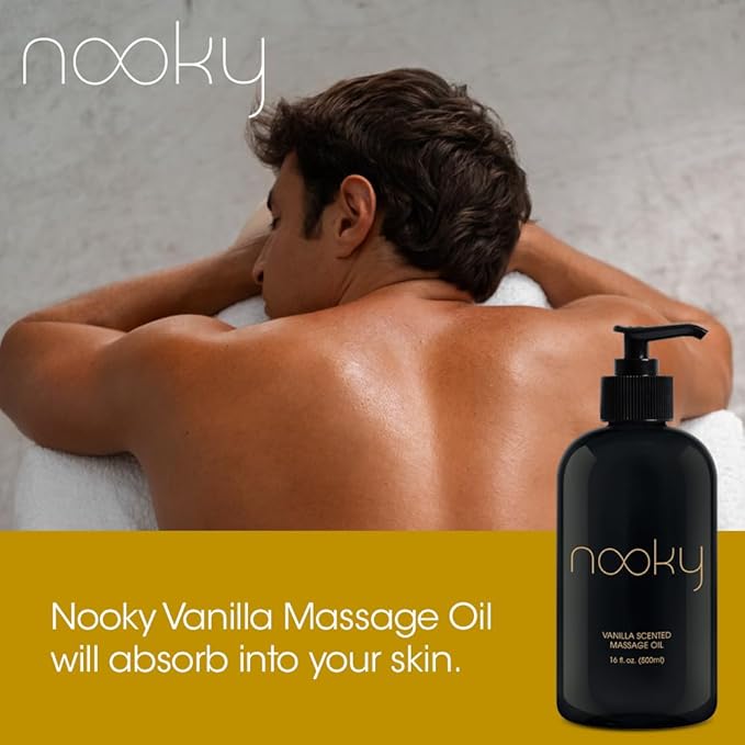 Nooky Vanilla Massage Oil with Fractionated Coconut Oil.16 Ounce
