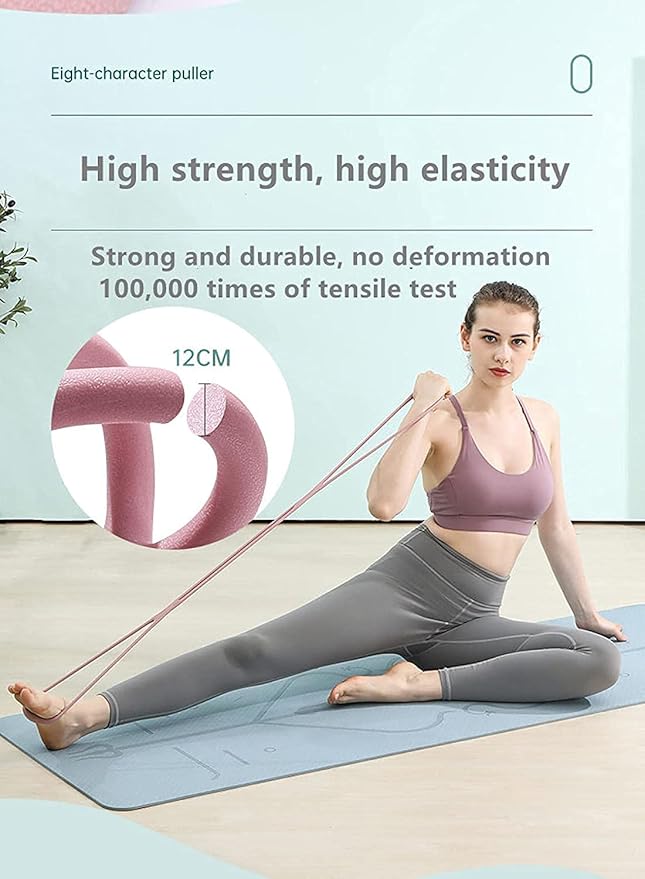 Figure 8 Resistance Band, Yoga Elastic Band Stretching Resistance Latex Rubber Fitness Exercise, Exercise Band for Home Workouts